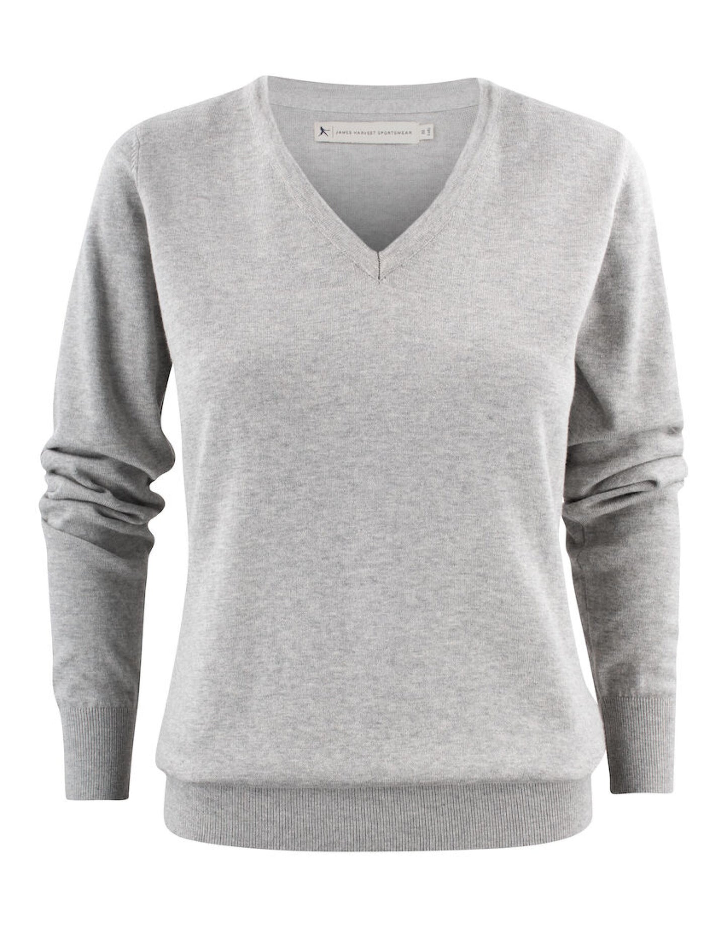 Ashland V-Neck Ladies Knit - Grey Melange