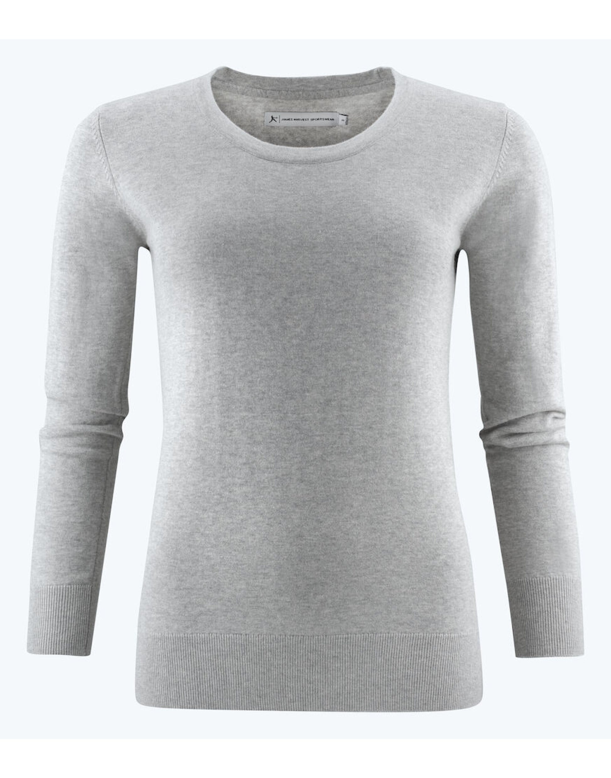 Ashland U-Neck Ladies Knit - Grey Melange