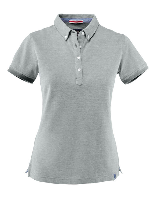 Larkford Ladies Pique Polo - Grey Melange