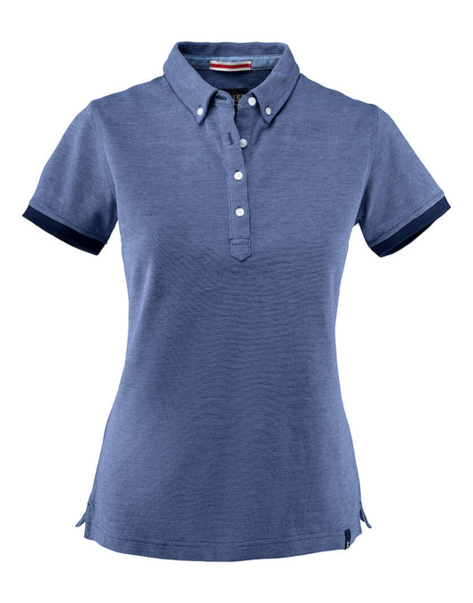 Larkford Ladies Pique Polo - Dark Blue Melange