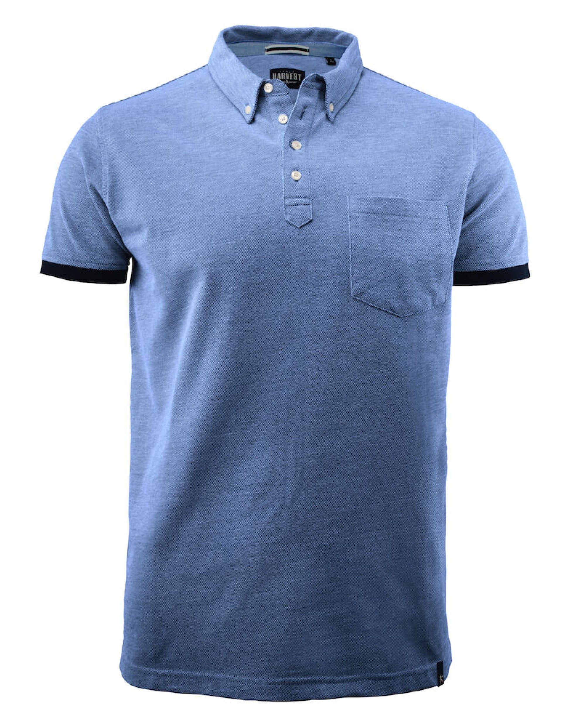 Larkford Pique Polo Shirt - Light Blue Melange