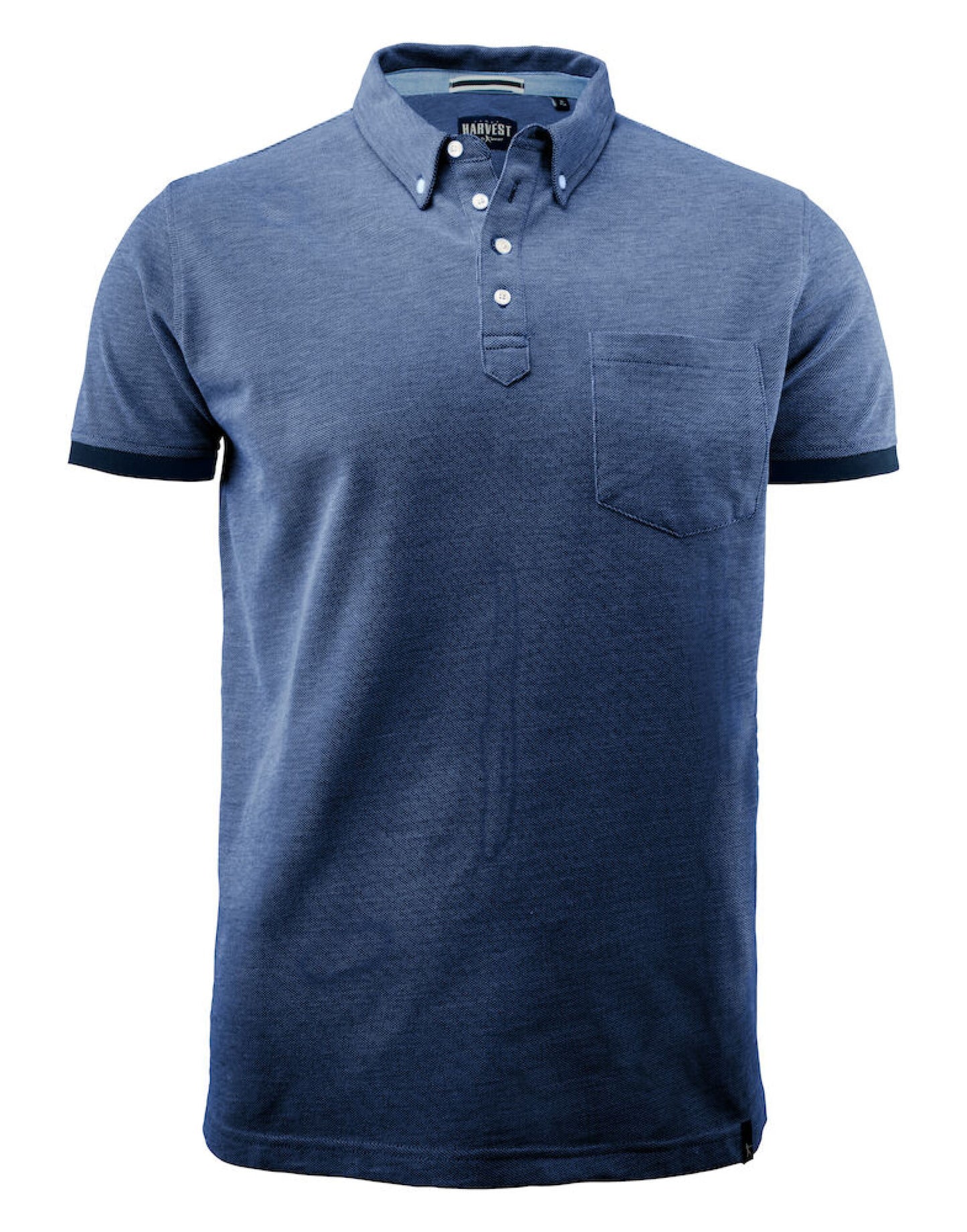 Larkford Pique Polo Shirt - Dark Blue Melange
