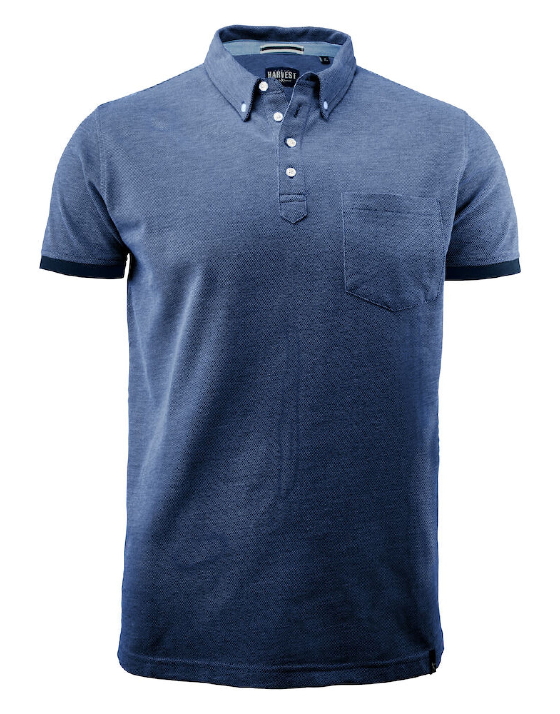 Larkford Pique Polo Shirt - Dark Blue Melange