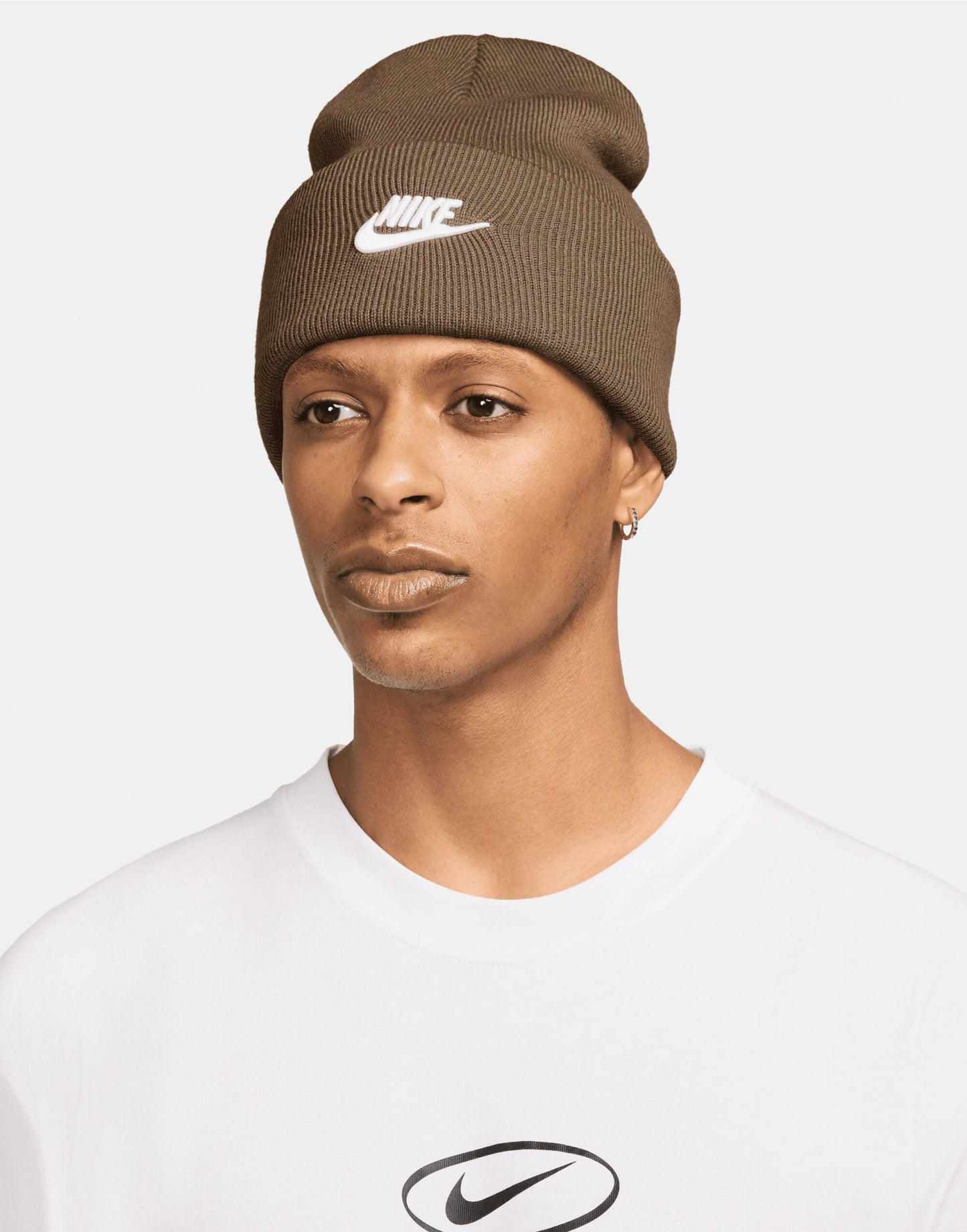 Futura Peak Beanie - Mosswood Brown/White