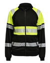 Sweatshirt Full-Zip Hi-Vis - Black/Yellow