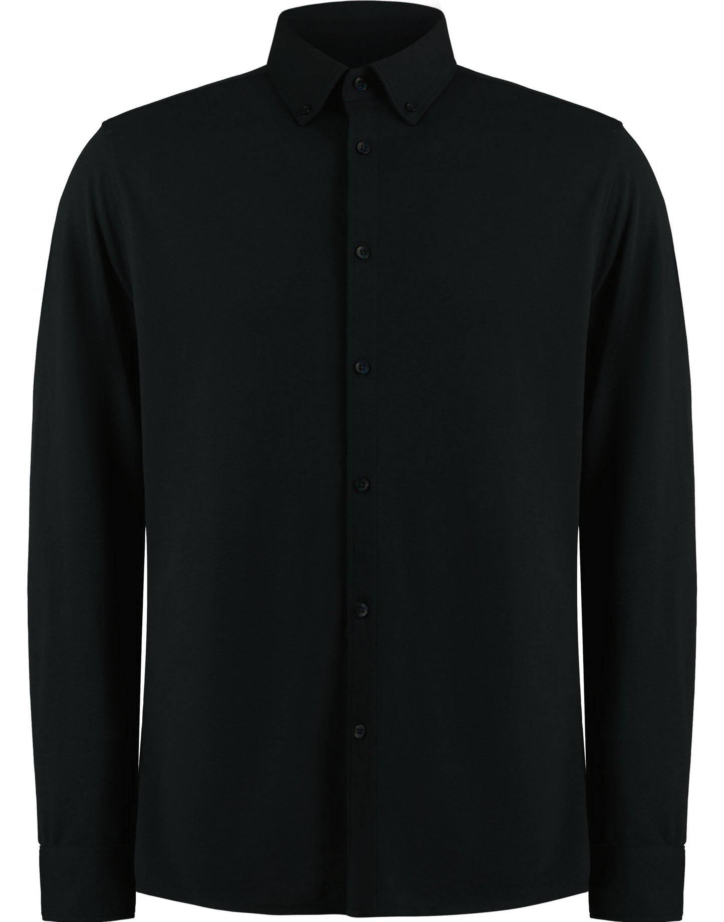 Tailored Fit Superwash 60 Pique Shirt (Long Sleeve) - Black
