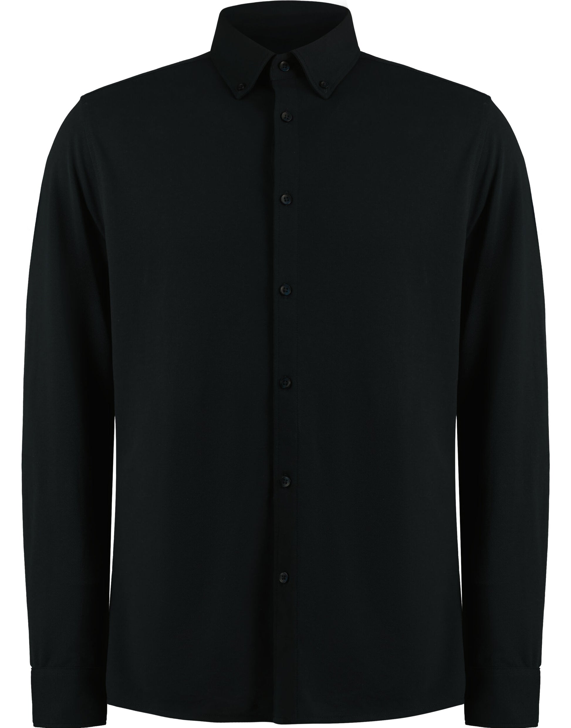Tailored Fit Superwash 60 Pique Shirt (Long Sleeve) - Black
