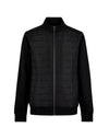Quilted Full Zip Sweatshirt - Black