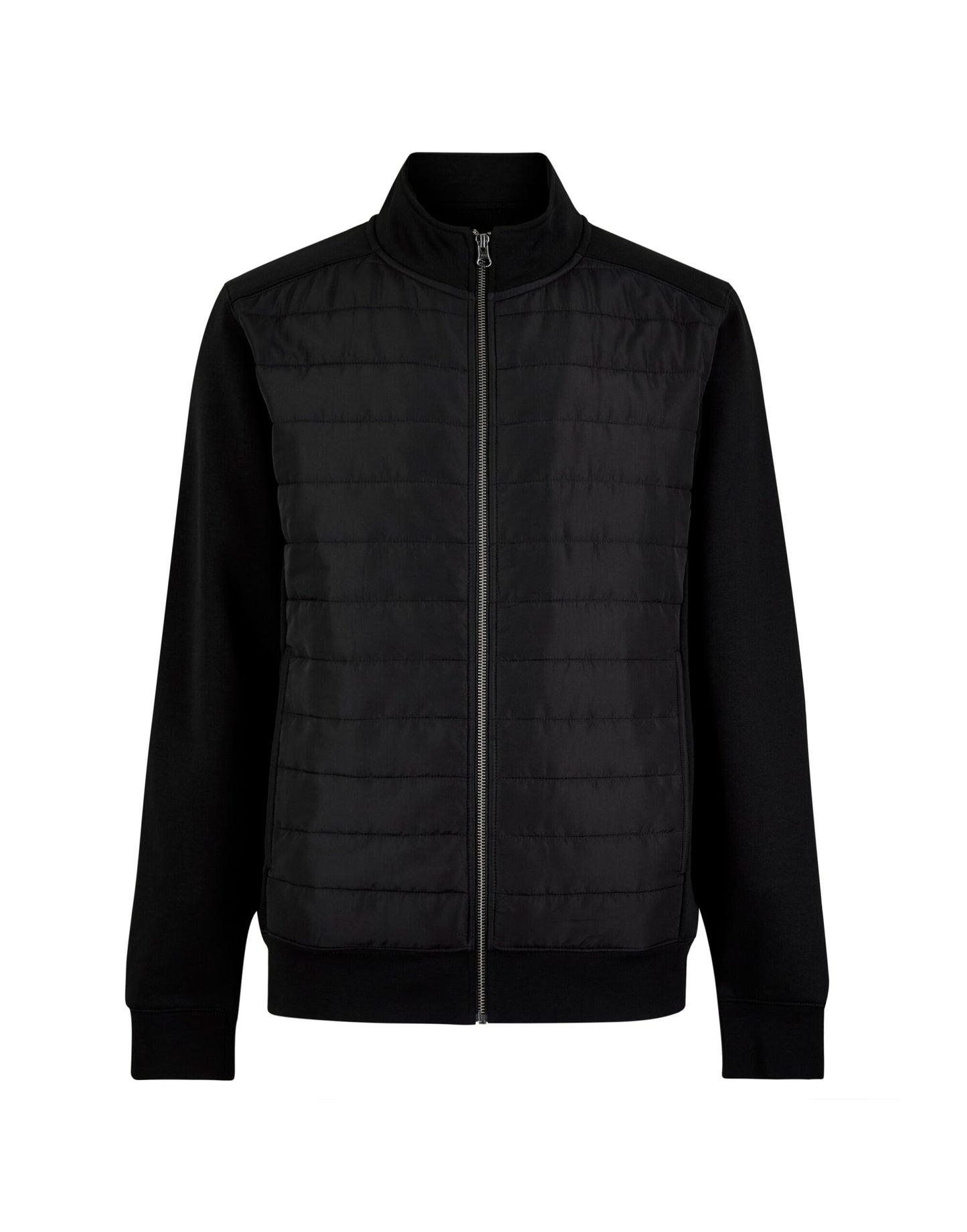 Quilted Full Zip Sweatshirt - Black