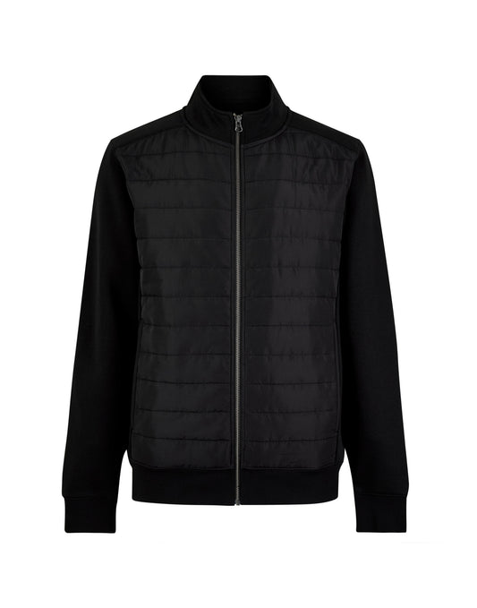 Quilted Full Zip Sweatshirt - Black