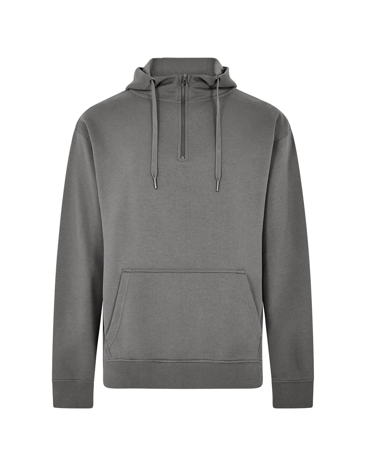 Regular Fit 1/4 Zip Hoodie - Dark Grey