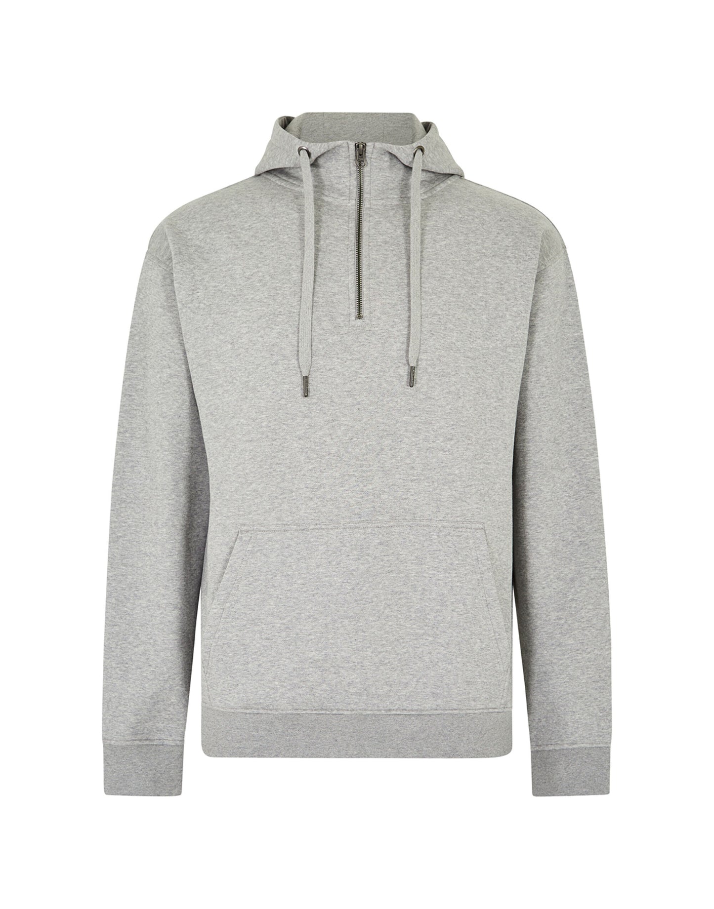 Regular Fit 1/4 Zip Hoodie - Heather Grey