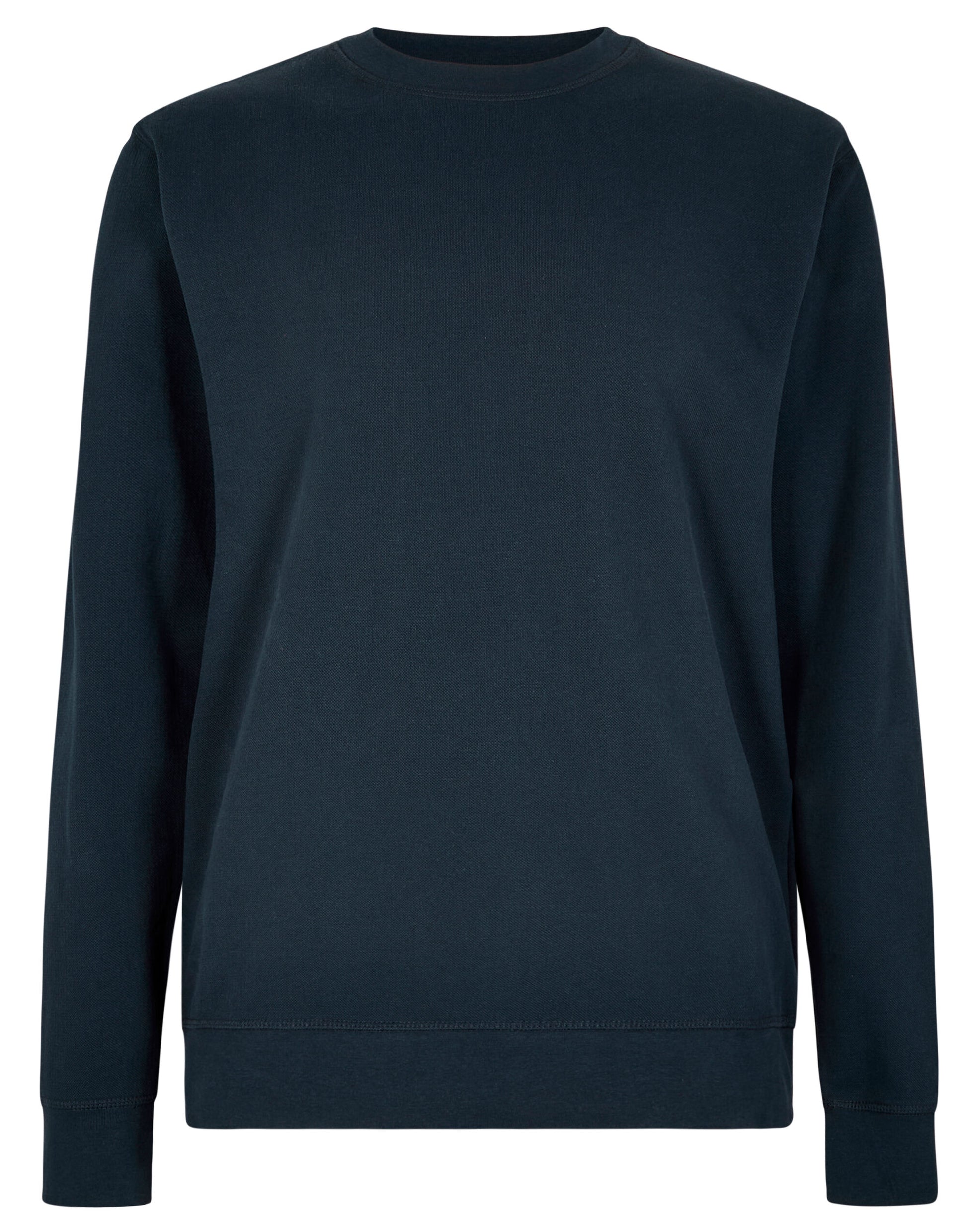 Regular Fit Pique Sweatshirt - Navy