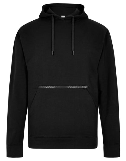 Regular Fit Pique Hoodie - Black