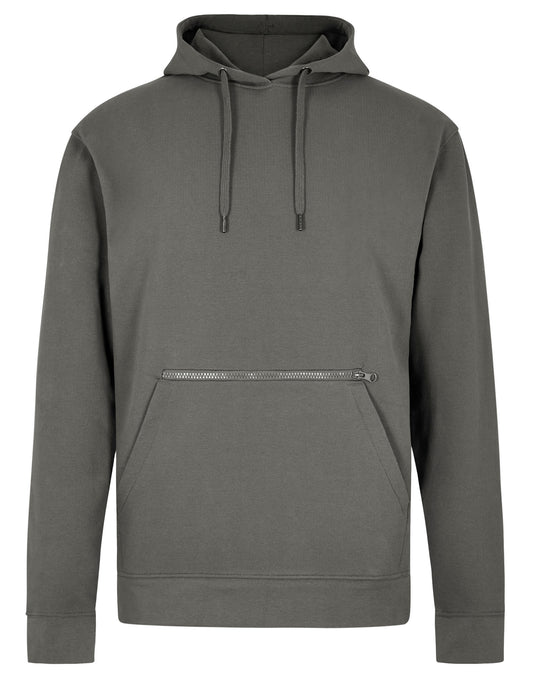 Regular Fit Pique Hoodie - Dark Grey