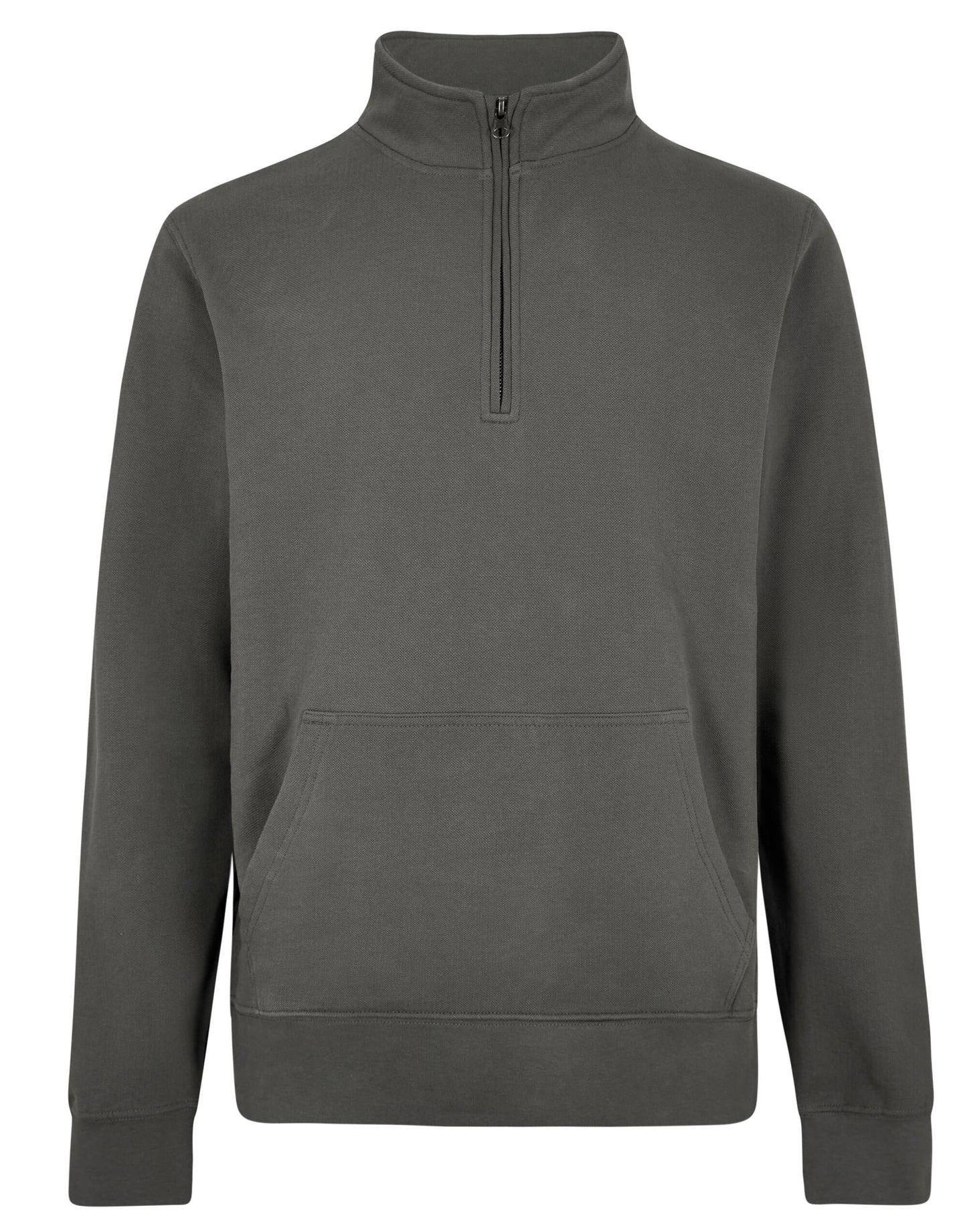 1/4 Zip Pique Sweatshirt - Dark Grey