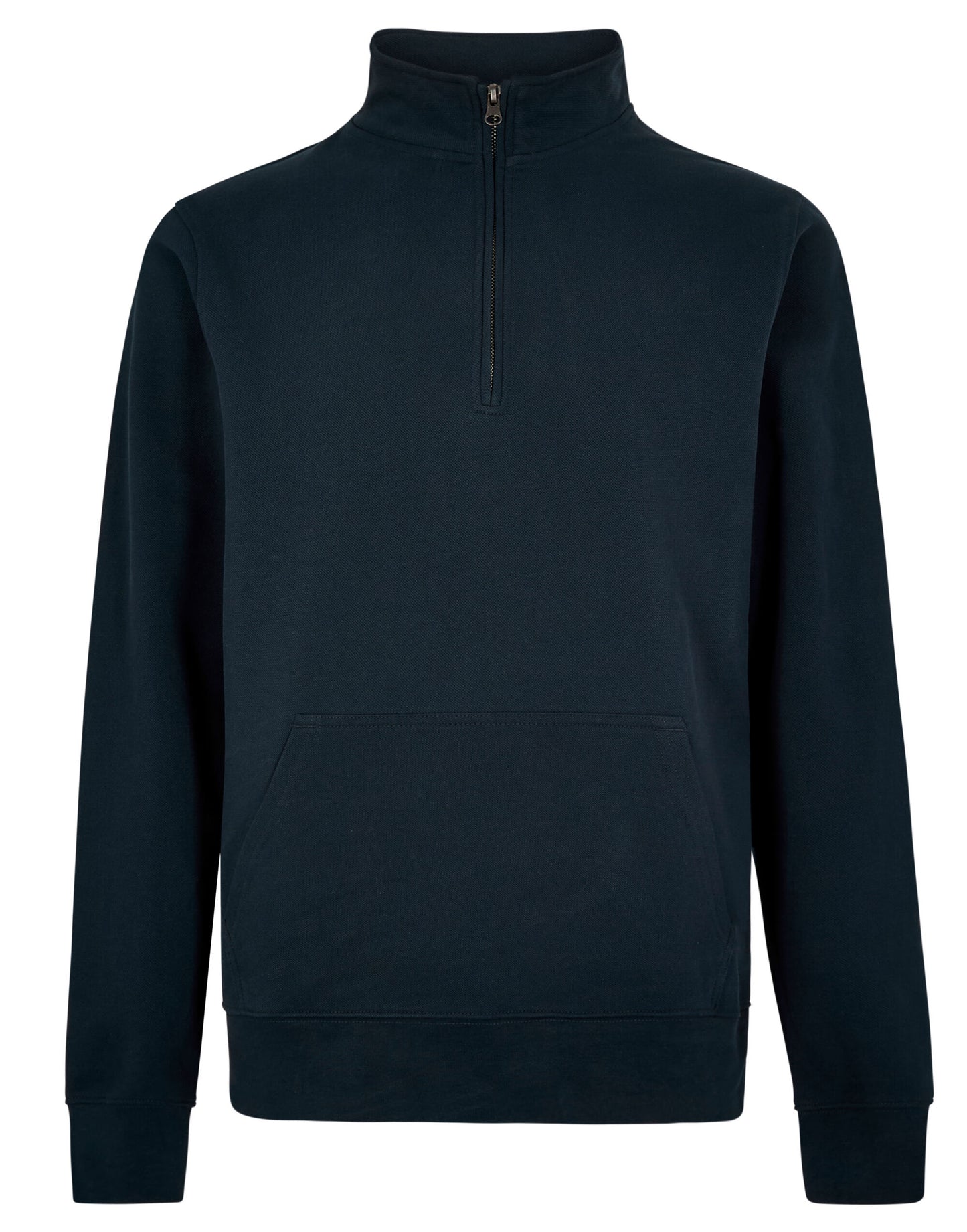 1/4 Zip Pique Sweatshirt - Navy