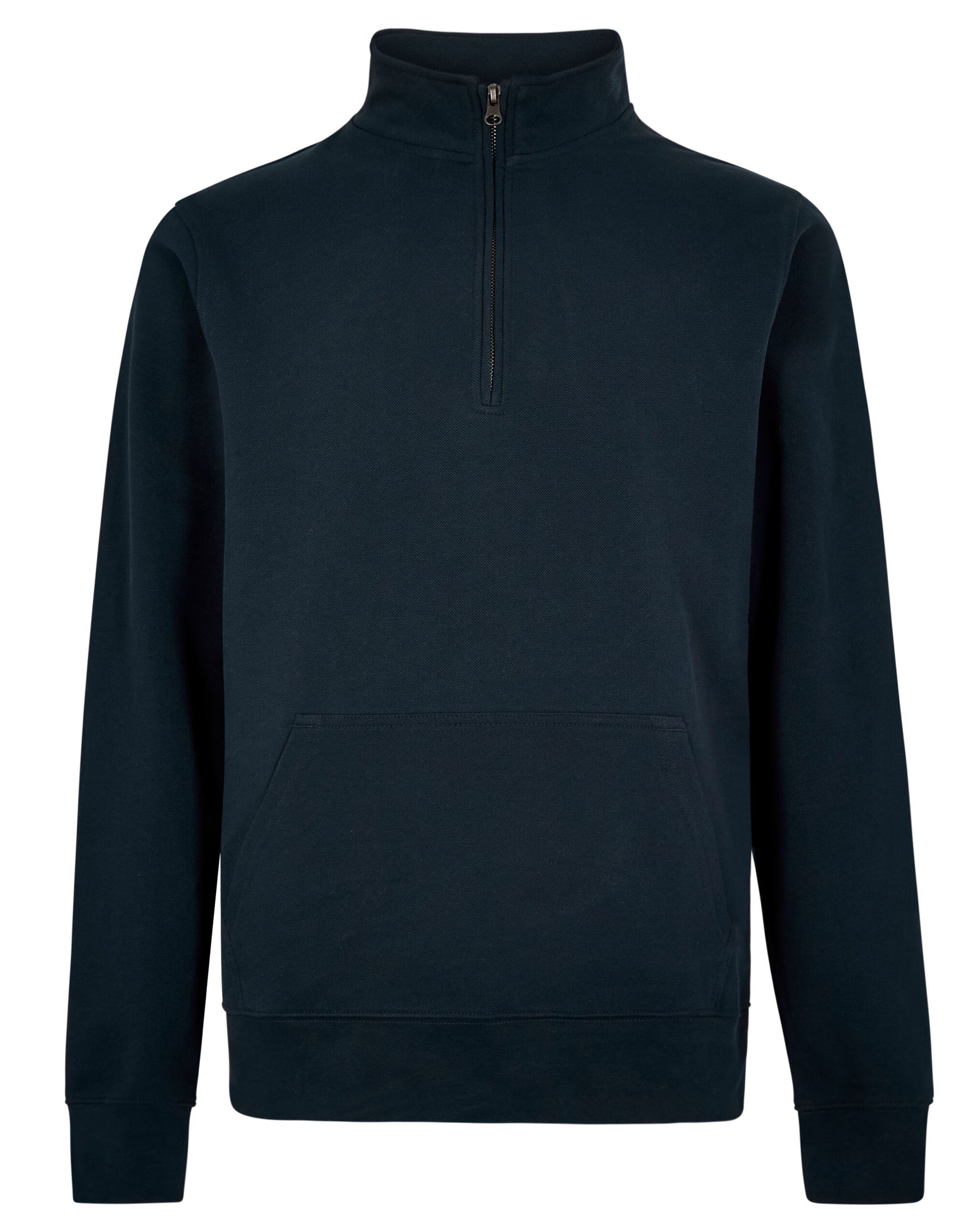 1/4 Zip Pique Sweatshirt - Navy