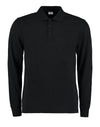 Men's Long Sleeved Pique Polo Shirt - Black