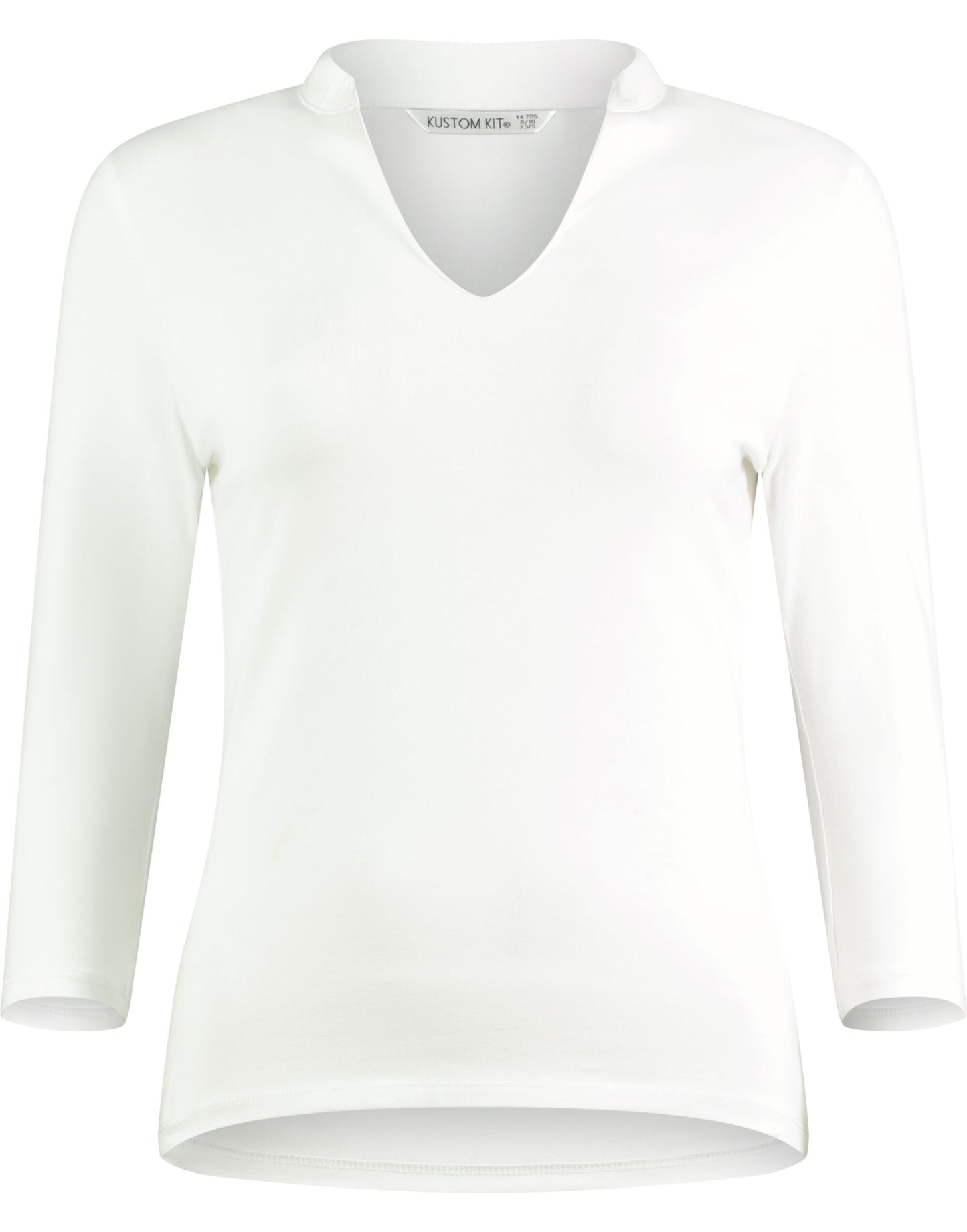 Womens Regular Fit Mandarin Collar Top - White