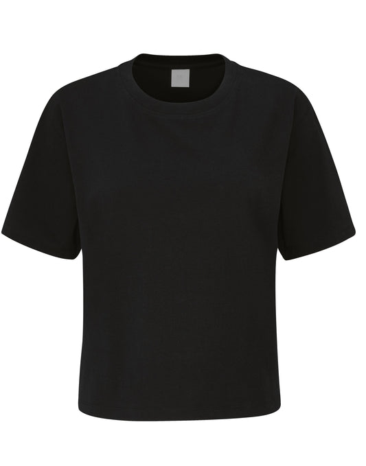 Women's Organic Cropped Heavy T - Black