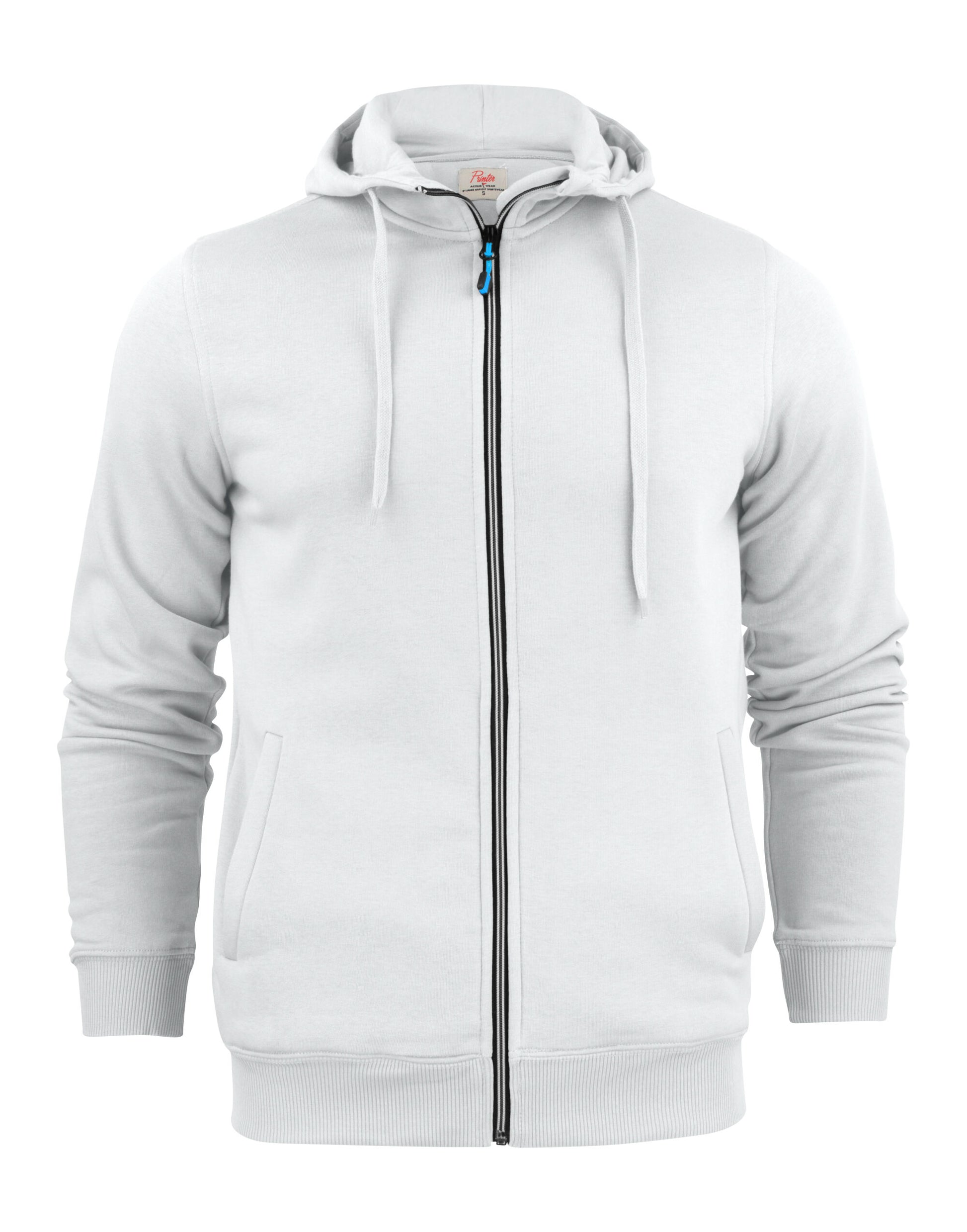 Mens Full Zip Hoodie - White
