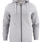 Mens Full Zip Hoodie - Grey Melange