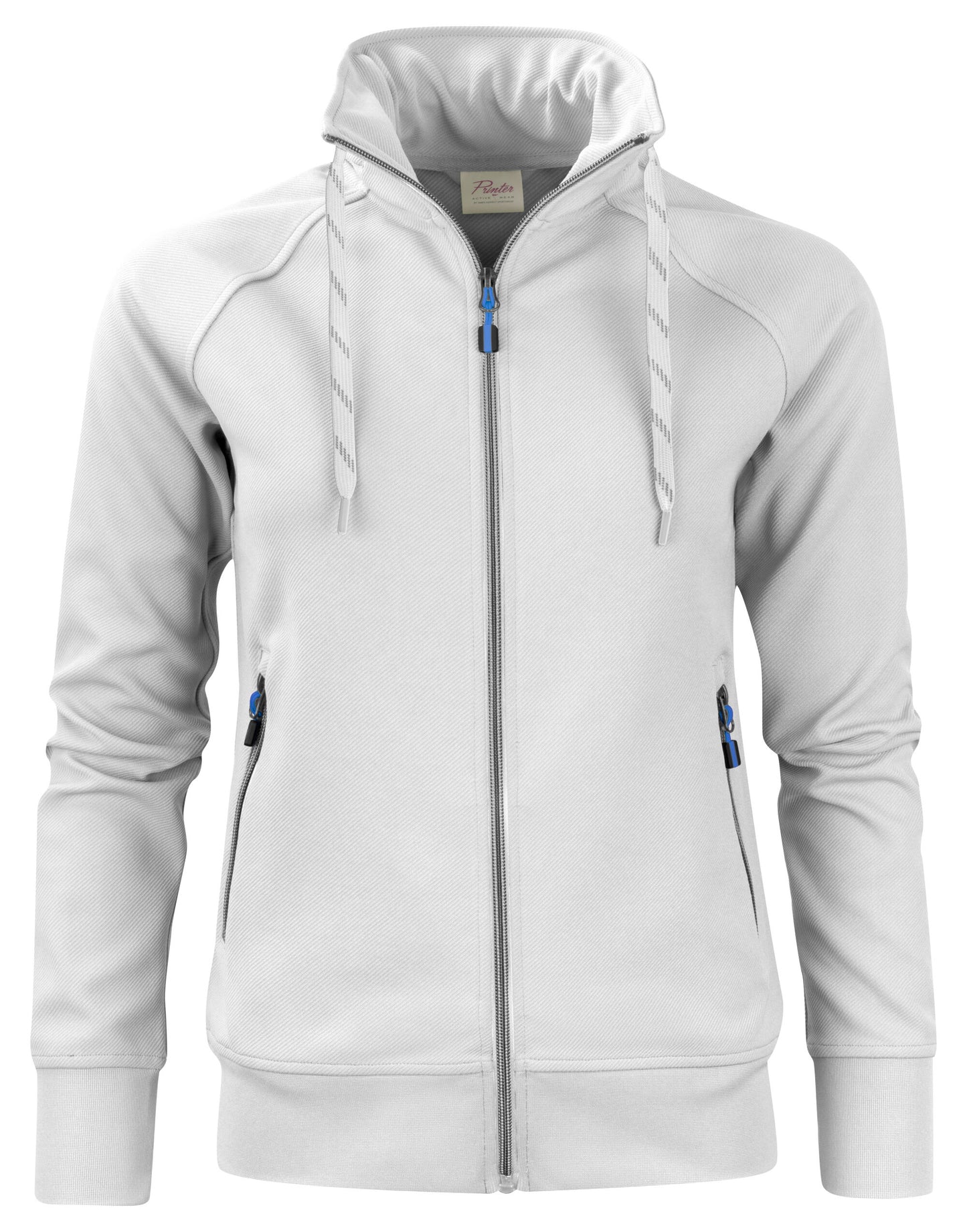 Ladies Jog Full Zip Sweatshirt - White