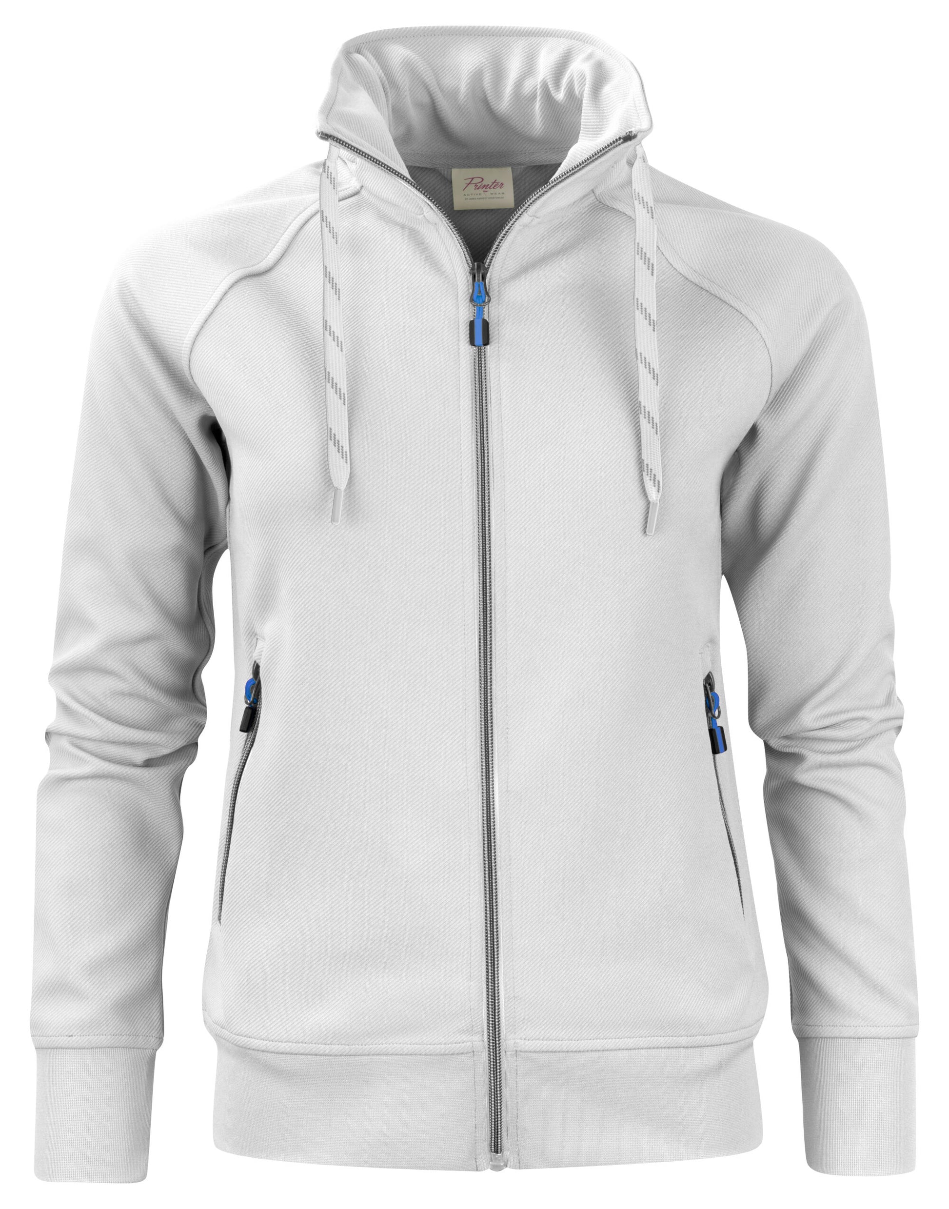 Ladies Jog Full Zip Sweatshirt - White