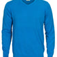 Forehand Knitted V Neck Sweater - Ocean Blue
