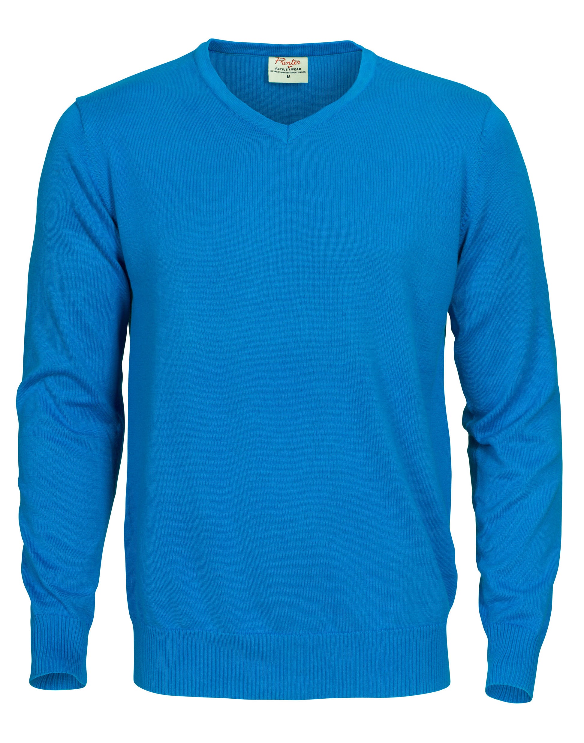Forehand Knitted V Neck Sweater - Ocean Blue