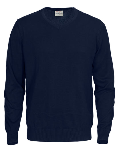 Forehand Knitted V Neck Sweater - Navy
