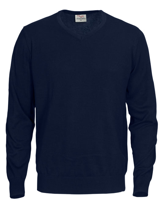 Forehand Knitted V Neck Sweater - Navy