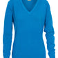 Ladies Forehand Knitted V Neck - Ocean Blue