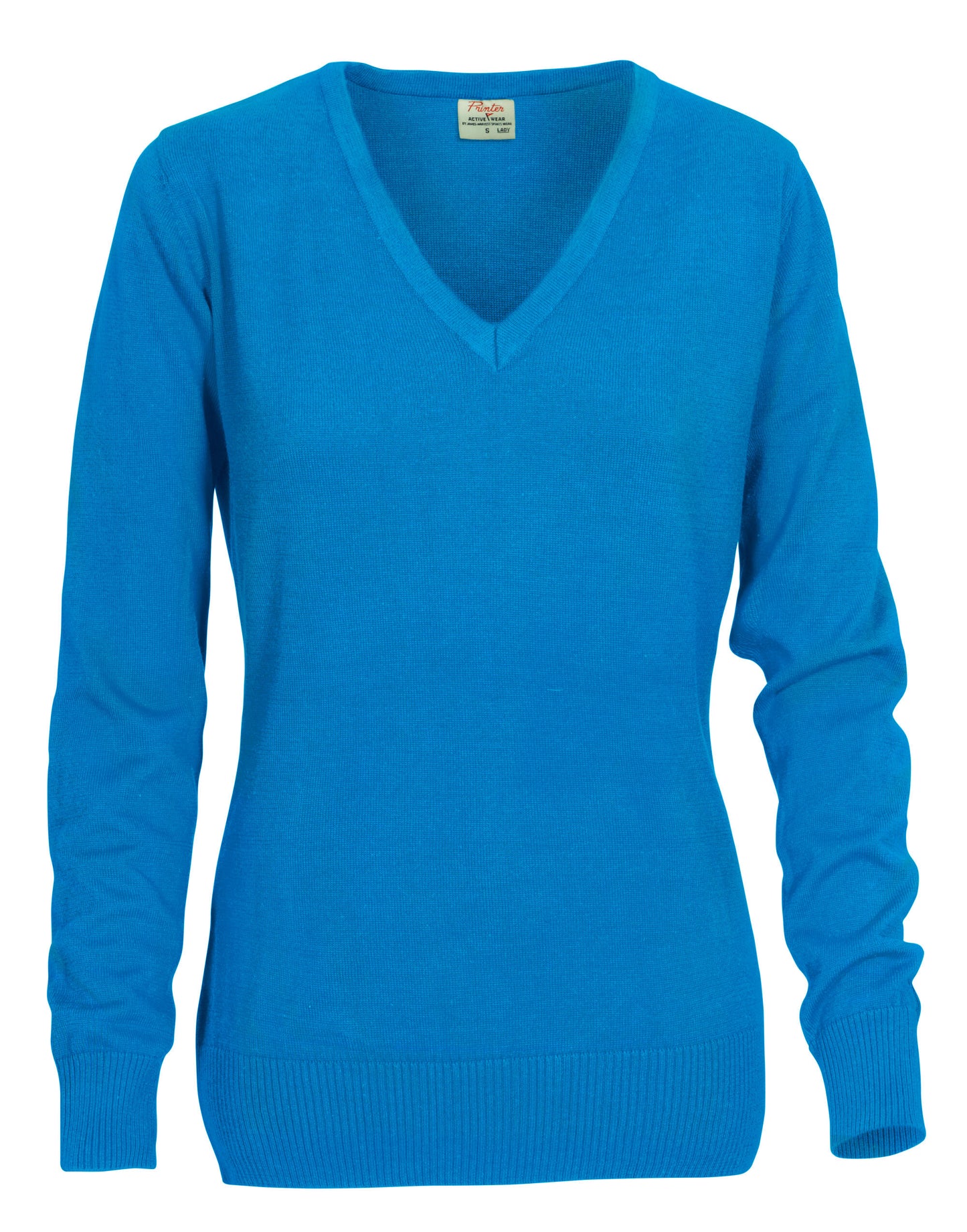 Ladies Forehand Knitted V Neck - Ocean Blue