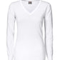 Ladies Forehand Knitted V Neck - White