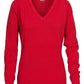 Ladies Forehand Knitted V Neck - Red