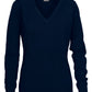 Ladies Forehand Knitted V Neck - Navy