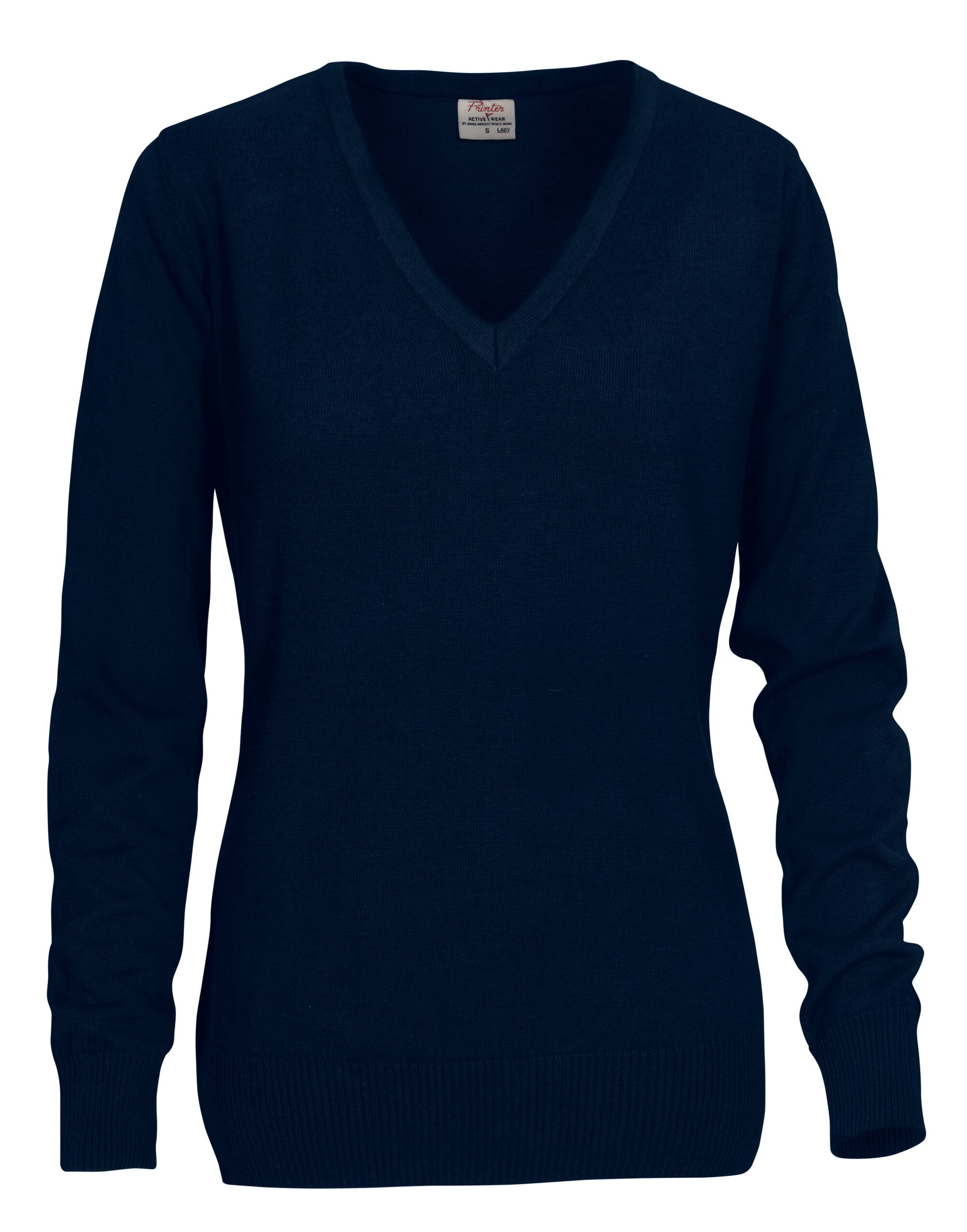 Ladies Forehand Knitted V Neck - Navy