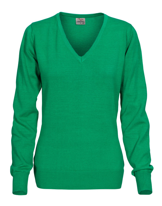 Ladies Forehand Knitted V Neck - Fresh Green