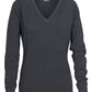 Ladies Forehand Knitted V Neck - Steel Grey