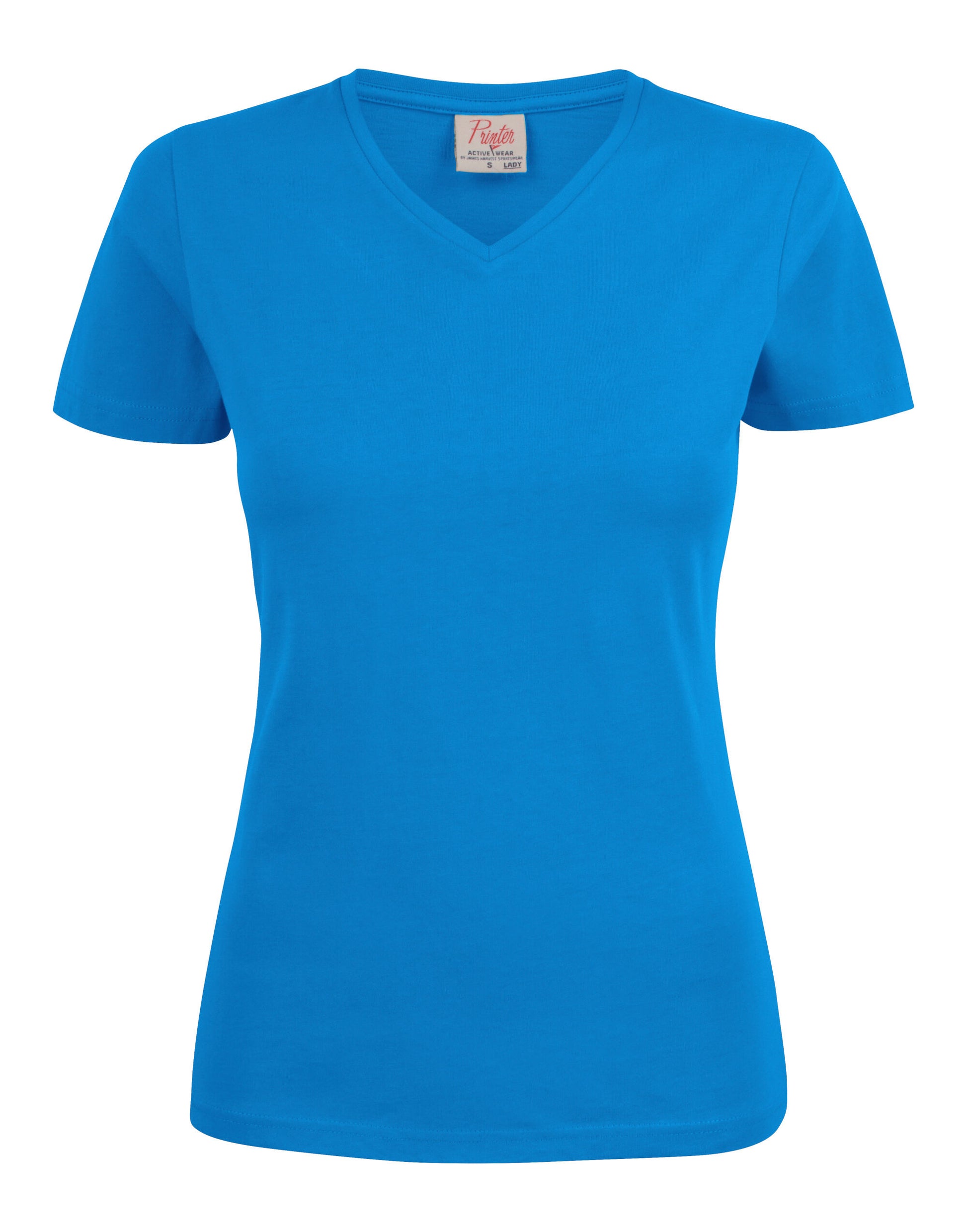 Ladies Heavy V-Neck T-Shirt - Ocean Blue