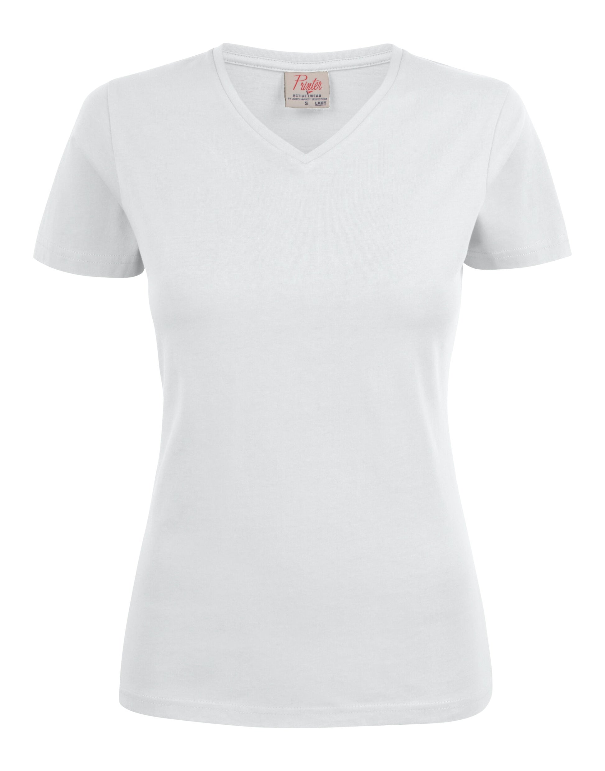 Ladies Heavy V-Neck T-Shirt - White