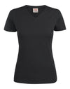 Ladies Heavy V-Neck T-Shirt - Black