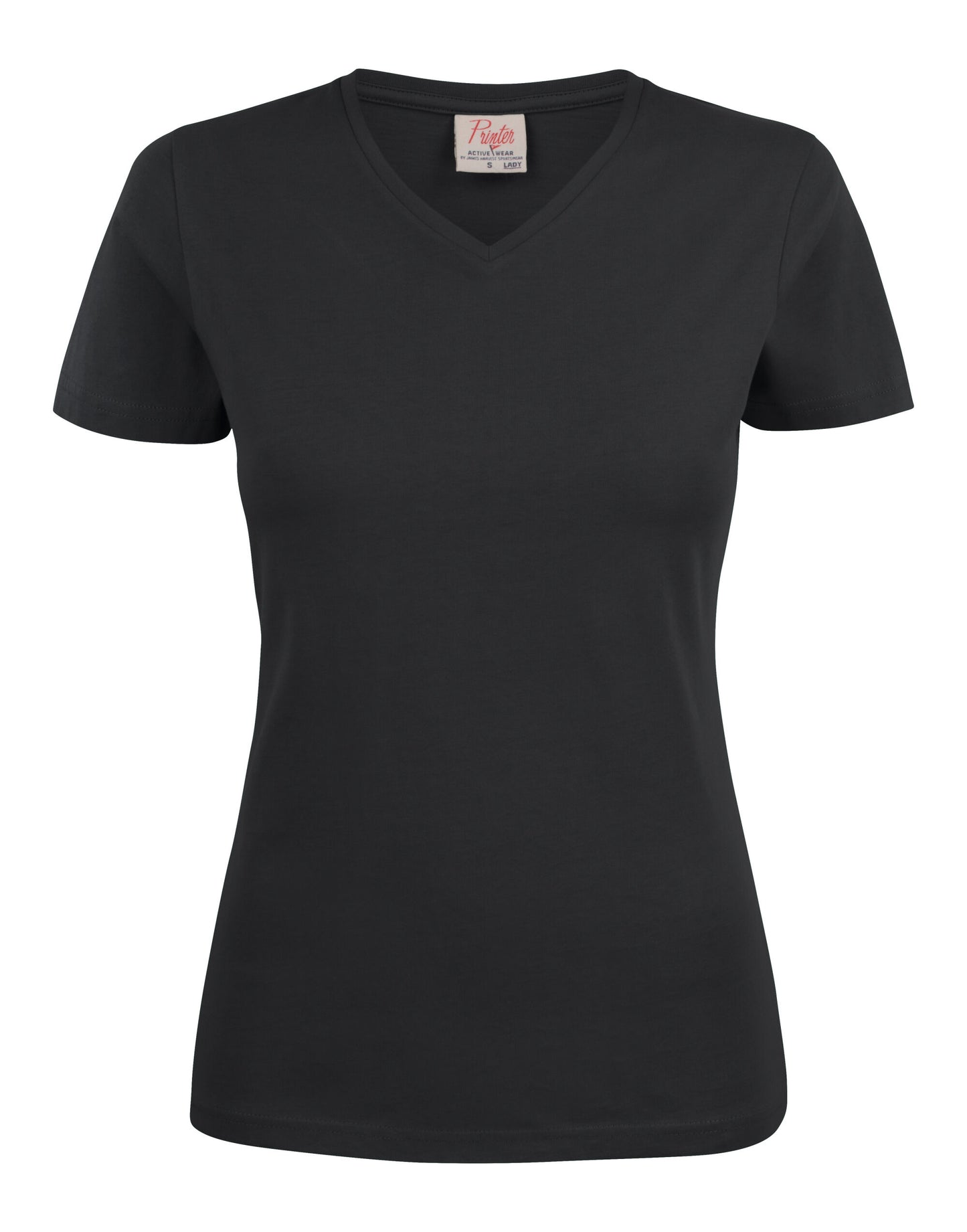 Ladies Heavy V-Neck T-Shirt - Black