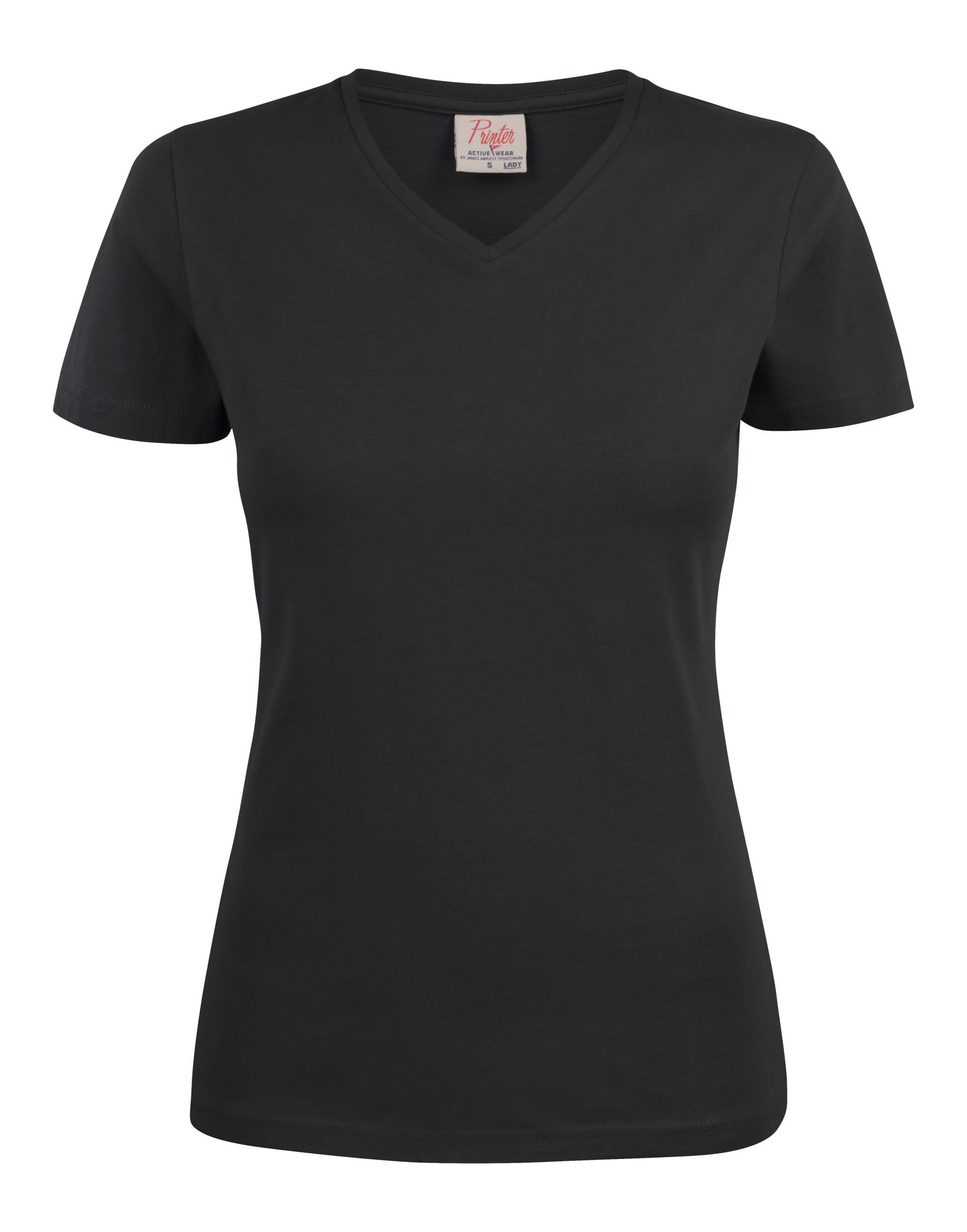 Ladies Heavy V-Neck T-Shirt - Black
