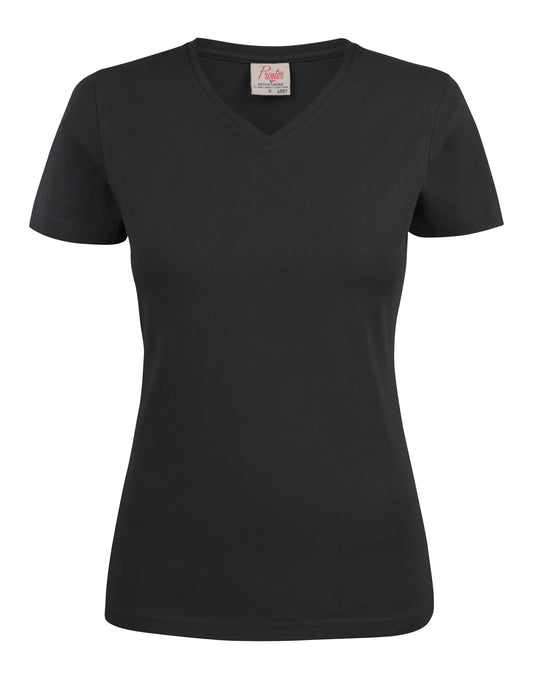 Ladies Heavy V-Neck T-Shirt - Black