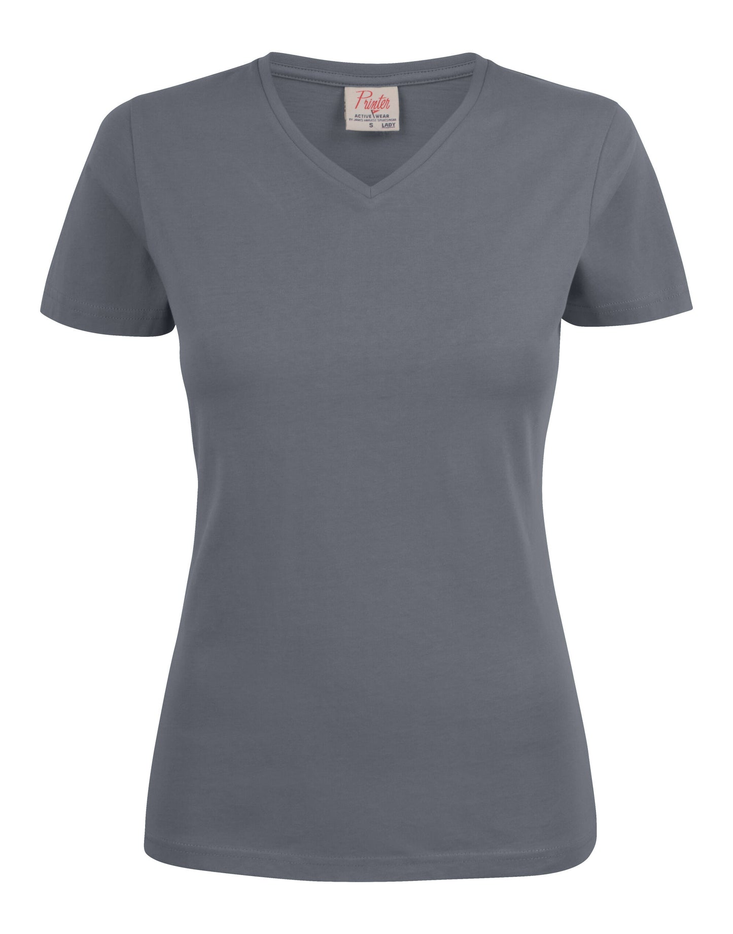 Ladies Heavy V-Neck T-Shirt - Steel Grey