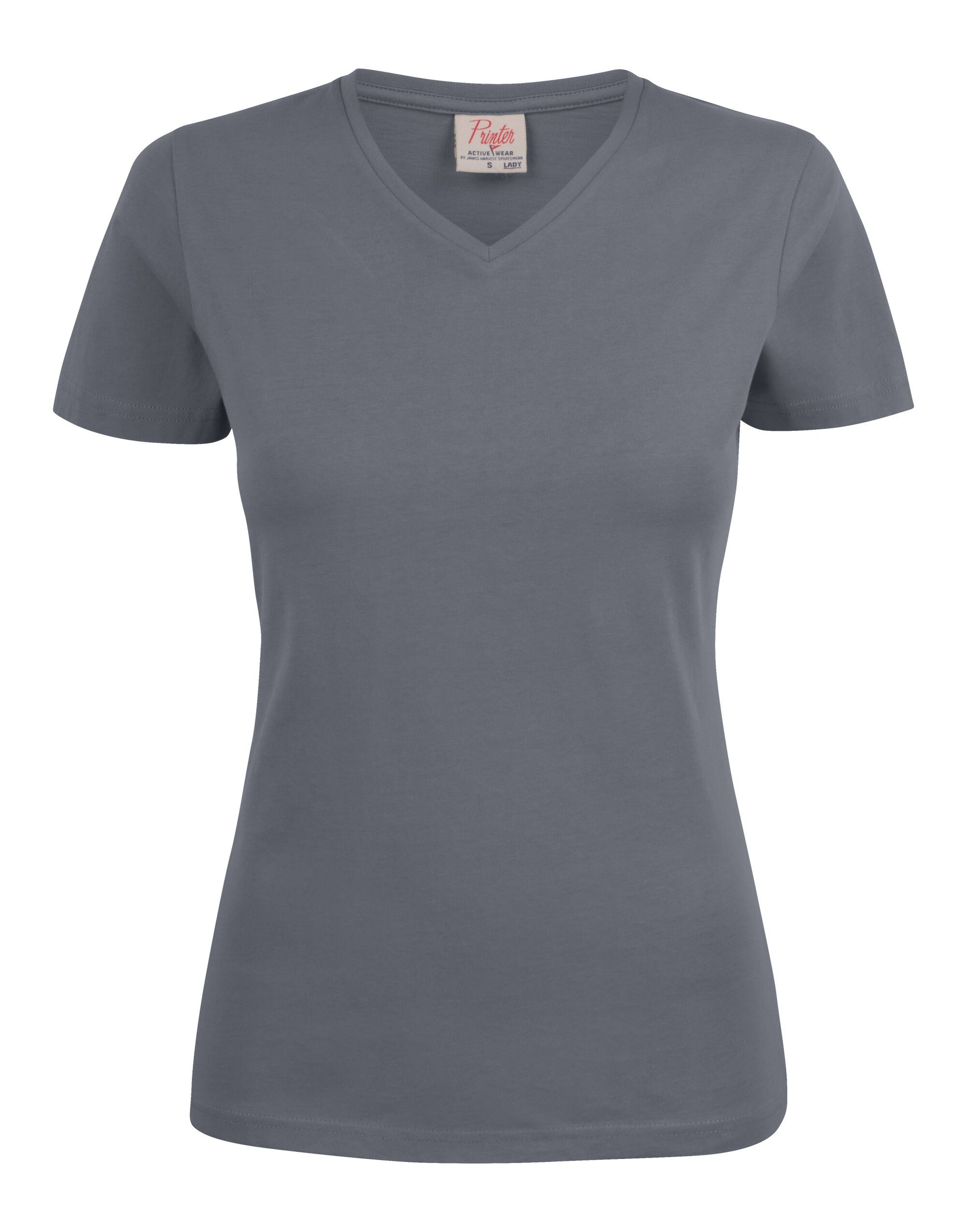 Ladies Heavy V-Neck T-Shirt - Steel Grey