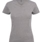 Ladies Heavy V-Neck T-Shirt - Grey Melange